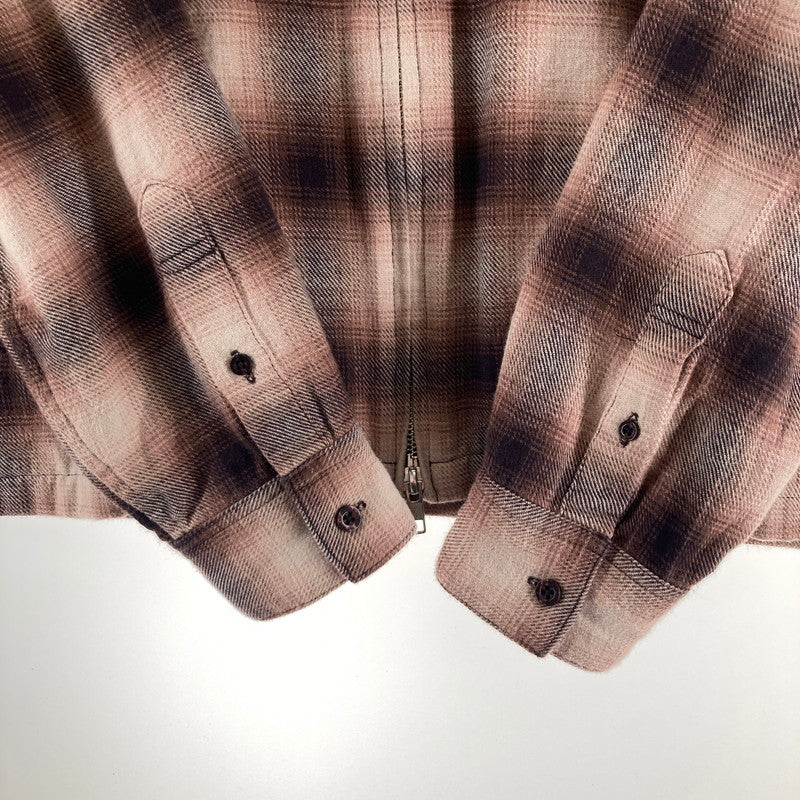 【中古品】【メンズ】 HUF ハフ DURANGO ZIP LS SHIRT 長袖シャツ カラーBROWN.オンブレチェック SIZE:L 142-261016-ky-07-fuzh 万代Net店