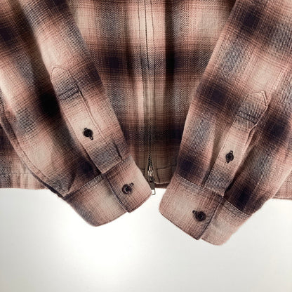 【中古品】【メンズ】 HUF ハフ DURANGO ZIP LS SHIRT 長袖シャツ カラーBROWN.オンブレチェック SIZE:L 142-261016-ky-07-fuzh 万代Net店