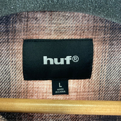 【中古品】【メンズ】 HUF ハフ DURANGO ZIP LS SHIRT 長袖シャツ カラーBROWN.オンブレチェック SIZE:L 142-261016-ky-07-fuzh 万代Net店