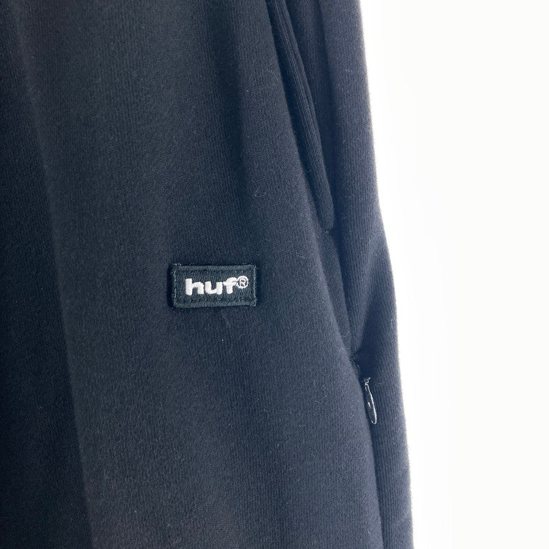 【中古品】【メンズ】 HUF ハフ AIR FLOW FLEECE PANT スウェットパンツ ワイドパンツ カラー BLACK SIZE:L ワンポイント刺繍ロゴ 153-261016-ky-09-fuzh 万代Net店
