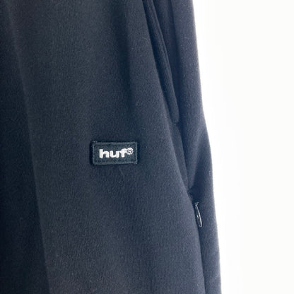 【中古品】【メンズ】 HUF ハフ AIR FLOW FLEECE PANT スウェットパンツ ワイドパンツ カラー BLACK SIZE:L ワンポイント刺繍ロゴ 153-261016-ky-09-fuzh 万代Net店