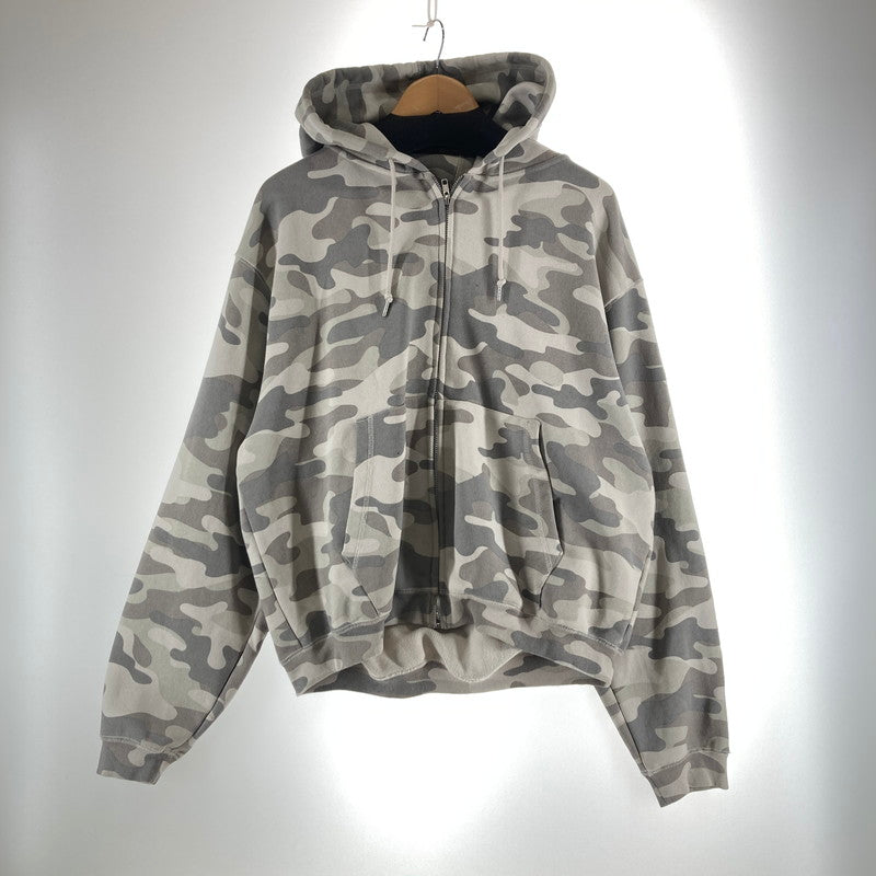 【中古品】【メンズ】 HUF ハフ OLYMPIA FULL ZIP HOODIE フーディー パーカー カラーGRAY カモフラ柄 SIZE:XL 袖ロゴ刺繍 142-261016-ky-10-fuzh 万代Net店