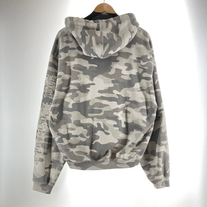 【中古品】【メンズ】 HUF ハフ OLYMPIA FULL ZIP HOODIE フーディー パーカー カラーGRAY カモフラ柄 SIZE:XL 袖ロゴ刺繍 142-261016-ky-10-fuzh 万代Net店