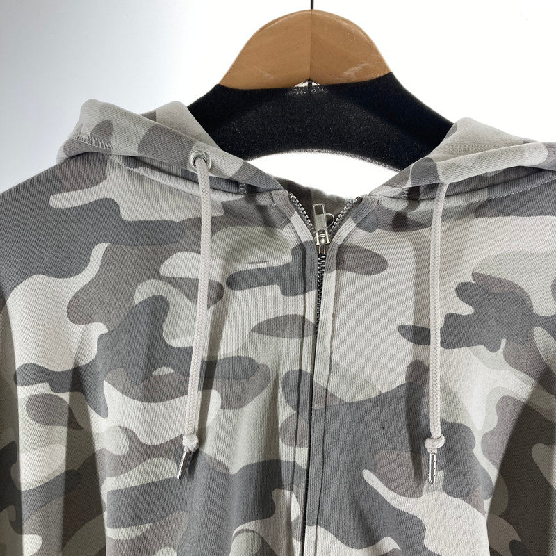 【中古品】【メンズ】 HUF ハフ OLYMPIA FULL ZIP HOODIE フーディー パーカー カラーGRAY カモフラ柄 SIZE:XL 袖ロゴ刺繍 142-261016-ky-10-fuzh 万代Net店