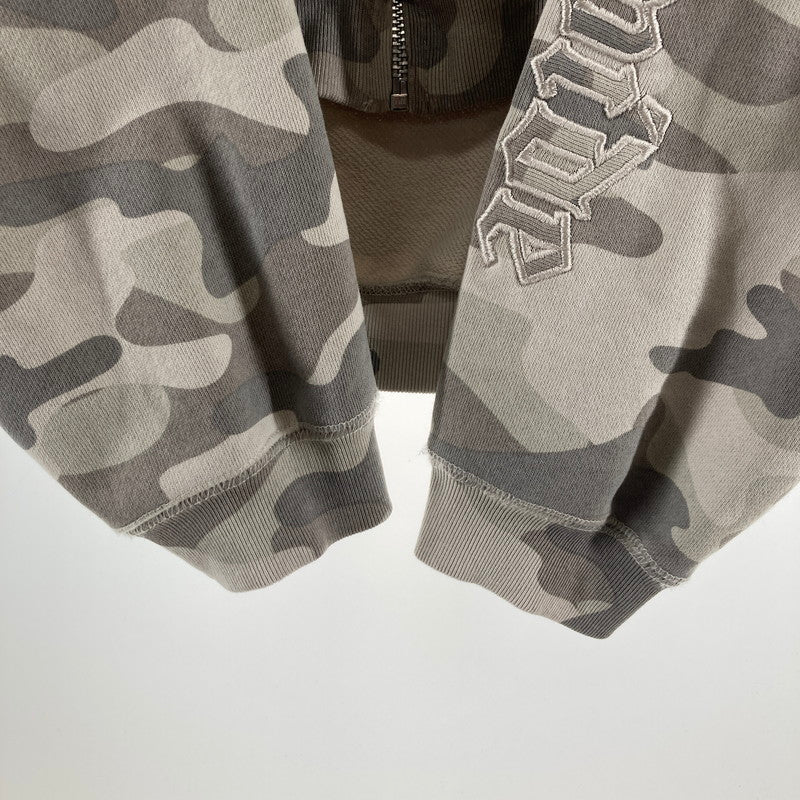 【中古品】【メンズ】 HUF ハフ OLYMPIA FULL ZIP HOODIE フーディー パーカー カラーGRAY カモフラ柄 SIZE:XL 袖ロゴ刺繍 142-261016-ky-10-fuzh 万代Net店