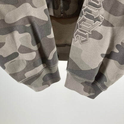 【中古品】【メンズ】 HUF ハフ OLYMPIA FULL ZIP HOODIE フーディー パーカー カラーGRAY カモフラ柄 SIZE:XL 袖ロゴ刺繍 142-261016-ky-10-fuzh 万代Net店