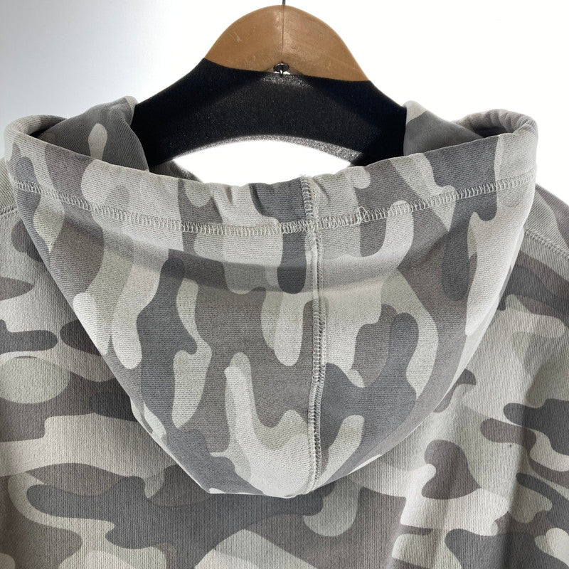 【中古品】【メンズ】 HUF ハフ OLYMPIA FULL ZIP HOODIE フーディー パーカー カラーGRAY カモフラ柄 SIZE:XL 袖ロゴ刺繍 142-261016-ky-10-fuzh 万代Net店