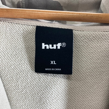 【中古品】【メンズ】 HUF ハフ OLYMPIA FULL ZIP HOODIE フーディー パーカー カラーGRAY カモフラ柄 SIZE:XL 袖ロゴ刺繍 142-261016-ky-10-fuzh 万代Net店