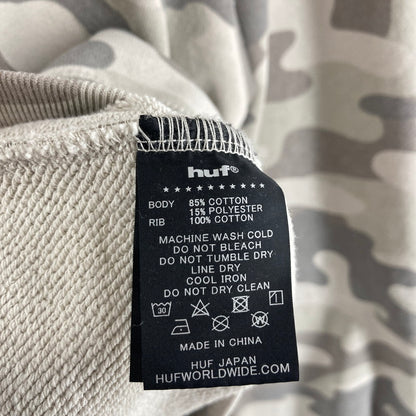 【中古品】【メンズ】 HUF ハフ OLYMPIA FULL ZIP HOODIE フーディー パーカー カラーGRAY カモフラ柄 SIZE:XL 袖ロゴ刺繍 142-261016-ky-10-fuzh 万代Net店