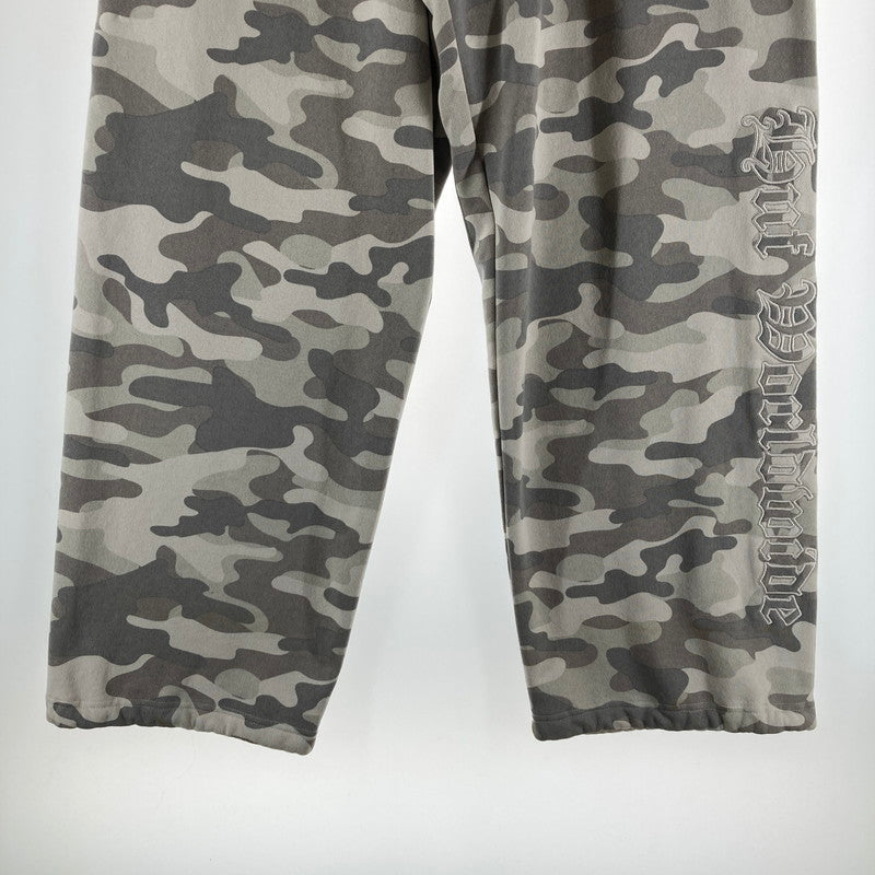 【中古品】【メンズ】 HUF ハフ OLYMPIA FLEECE PANT スェットパンツ ワイドパンツ カラーGRAY カモフラ柄 SIZE:L サイドロゴ刺繍　 153-261016-ky-11-fuzh 万代Net店