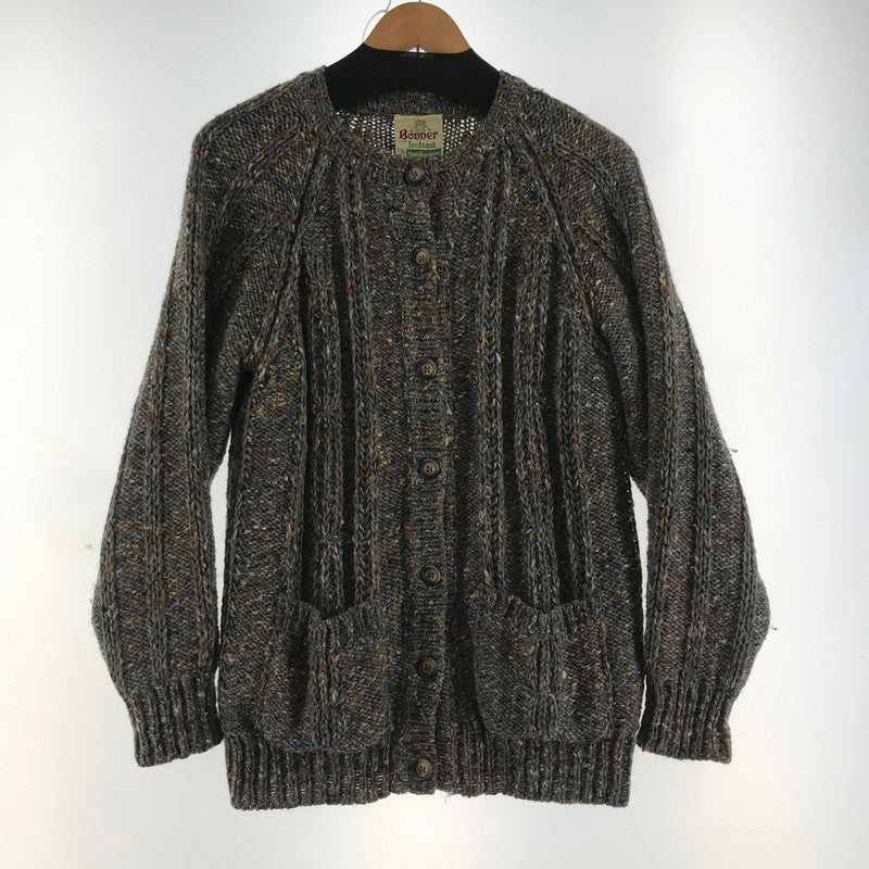 【中古品】【レディース】 BONNER OF IRELAND ボナーオブアイルランド WOOL CARDIGAN ウールカーディガン BROWN カラーネップ サイズ不明 上着 アウター ※首タグに小さな汚れあり 170-261018-io-12-fuzh サイズ：不明 カラー：ブラウン 万代Net店