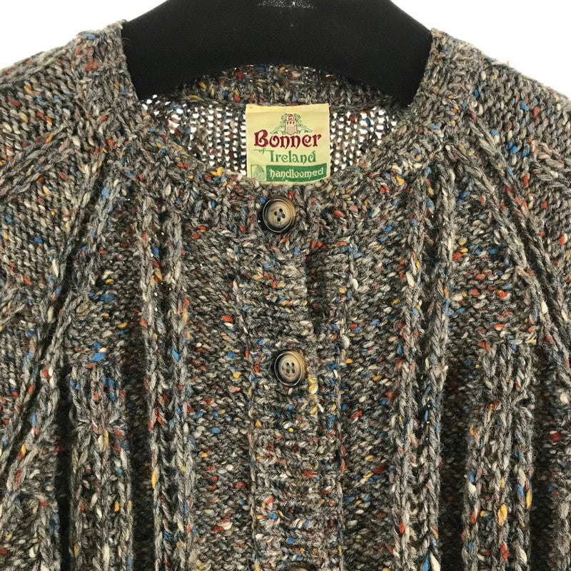 【中古品】【レディース】 BONNER OF IRELAND ボナーオブアイルランド WOOL CARDIGAN ウールカーディガン BROWN カラーネップ サイズ不明 上着 アウター ※首タグに小さな汚れあり 170-261018-io-12-fuzh サイズ：不明 カラー：ブラウン 万代Net店