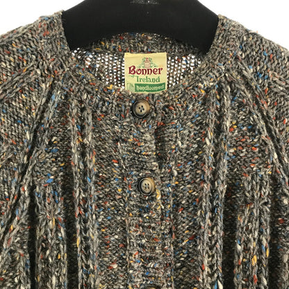 【中古品】【レディース】 BONNER OF IRELAND ボナーオブアイルランド WOOL CARDIGAN ウールカーディガン BROWN カラーネップ サイズ不明 上着 アウター ※首タグに小さな汚れあり 170-261018-io-12-fuzh サイズ：不明 カラー：ブラウン 万代Net店