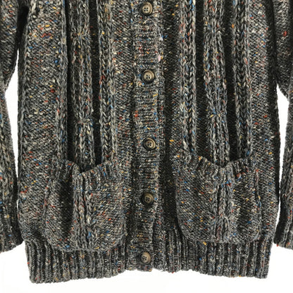 【中古品】【レディース】 BONNER OF IRELAND ボナーオブアイルランド WOOL CARDIGAN ウールカーディガン BROWN カラーネップ サイズ不明 上着 アウター ※首タグに小さな汚れあり 170-261018-io-12-fuzh サイズ：不明 カラー：ブラウン 万代Net店