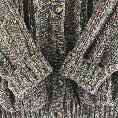 【中古品】【レディース】 BONNER OF IRELAND ボナーオブアイルランド WOOL CARDIGAN ウールカーディガン BROWN カラーネップ サイズ不明 上着 アウター ※首タグに小さな汚れあり 170-261018-io-12-fuzh サイズ：不明 カラー：ブラウン 万代Net店