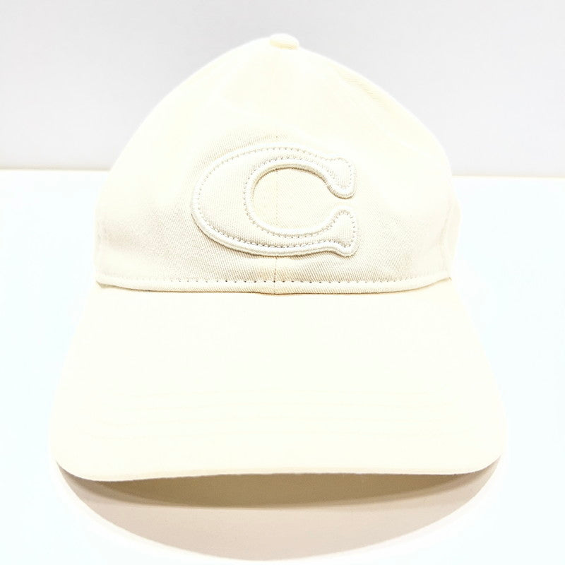 【中古品】【メンズ/レディース】 COACH コーチ CCN89 SCULPTED C BASEBALL CAP シグネチャー パッチ ベースボール キャップ 183-261015-ny-01-fuzh サイズ：O/S カラー：ベージュ 万代Net店