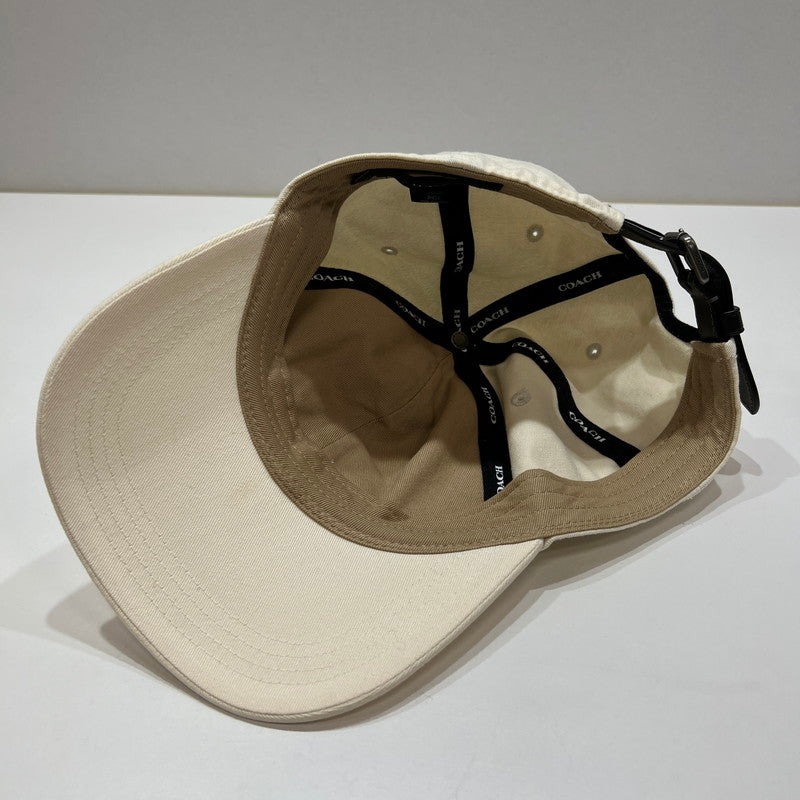 【中古品】【メンズ/レディース】 COACH コーチ CCN89 SCULPTED C BASEBALL CAP シグネチャー パッチ ベースボール キャップ 183-261015-ny-01-fuzh サイズ：O/S カラー：ベージュ 万代Net店