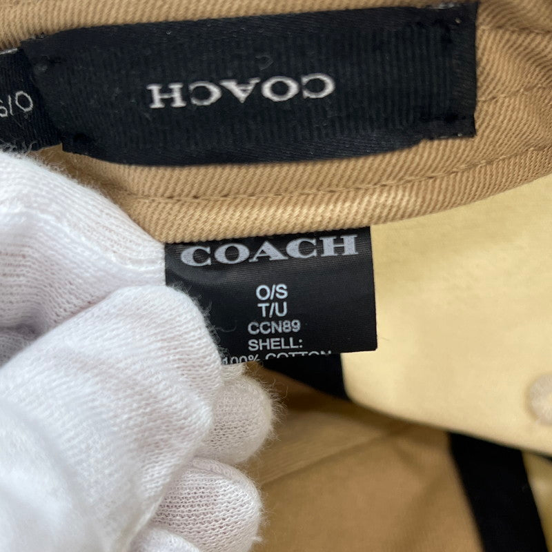 【中古品】【メンズ/レディース】 COACH コーチ CCN89 SCULPTED C BASEBALL CAP シグネチャー パッチ ベースボール キャップ 183-261015-ny-01-fuzh サイズ：O/S カラー：ベージュ 万代Net店