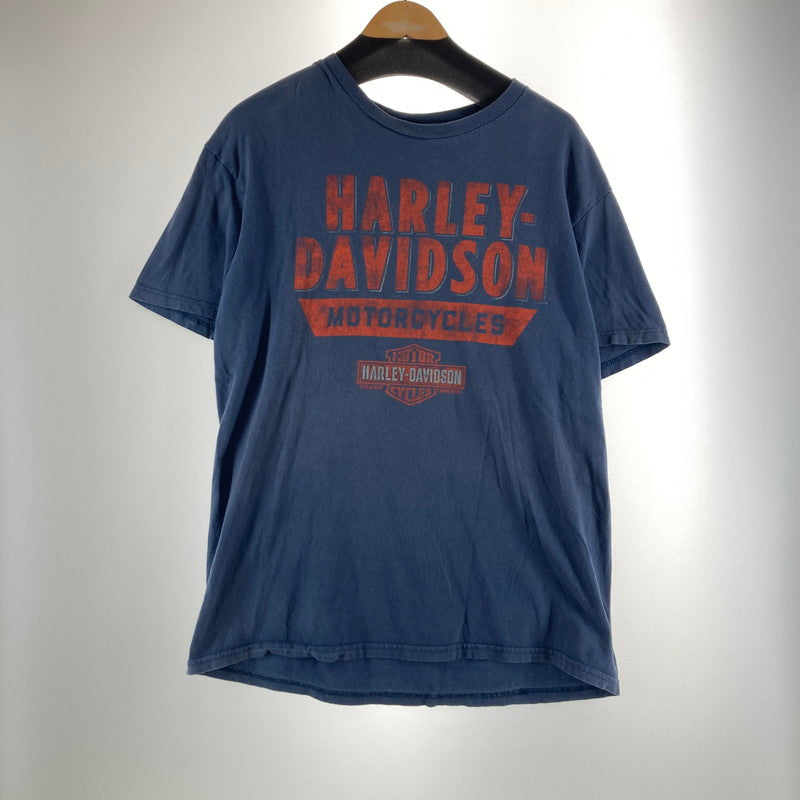 【中古品】【メンズ】 HARLEY DAVIDSON ハーレーダビッドソン 半袖Tシャツ MOTORCYCLES TEE スカル カラーBLUE SIZE:L 145-261016-ky-06-fuzh 万代Net店