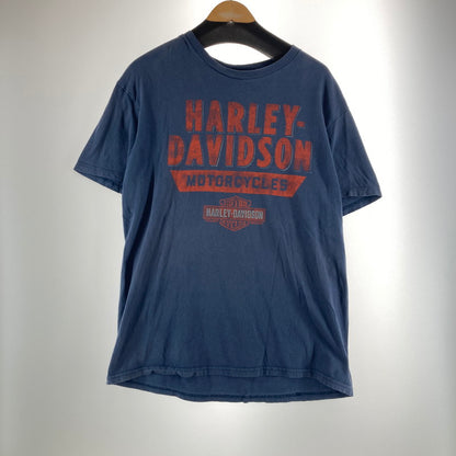 【中古品】【メンズ】 HARLEY DAVIDSON ハーレーダビッドソン 半袖Tシャツ MOTORCYCLES TEE スカル カラーBLUE SIZE:L 145-261016-ky-06-fuzh 万代Net店