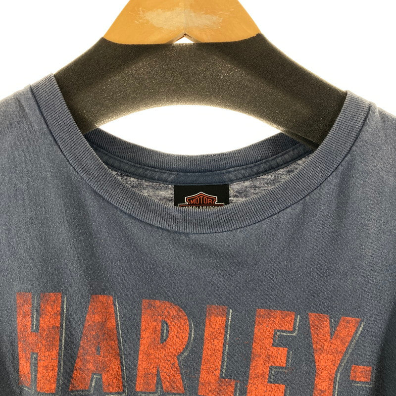 【中古品】【メンズ】 HARLEY DAVIDSON ハーレーダビッドソン 半袖Tシャツ MOTORCYCLES TEE スカル カラーBLUE SIZE:L 145-261016-ky-06-fuzh 万代Net店