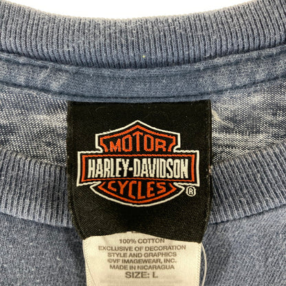 【中古品】【メンズ】 HARLEY DAVIDSON ハーレーダビッドソン 半袖Tシャツ MOTORCYCLES TEE スカル カラーBLUE SIZE:L 145-261016-ky-06-fuzh 万代Net店