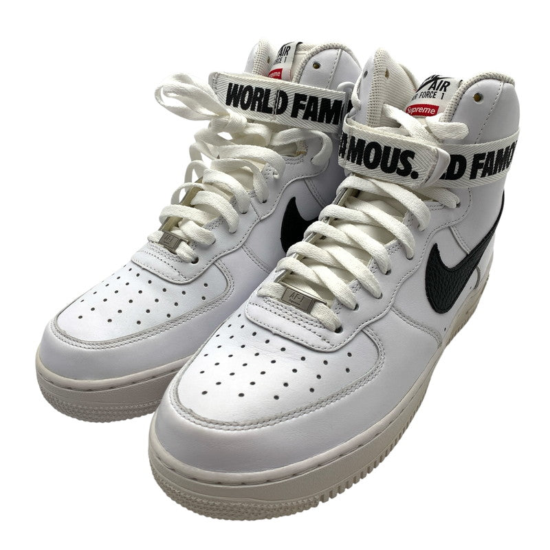【中古品】【メンズ】 NIKE ナイキ×SUPREME シュプリーム 698696-100 AIR FORCE 1 HIGH SUPREME SP エアフォース 1 ハイ スニーカー 靴 160-261017-gm-30-fuzh サイズ：27.5cm カラー：ホワイト 万代Net店