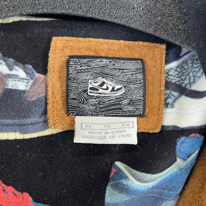 【中古品】【メンズ】 NIKE SB ナイキエスビー LEATHER HOOD JACKET レザー フード ジャケット 148-261015-ny-05-fuzh サイズ：XL カラー：ブラウン 万代Net店