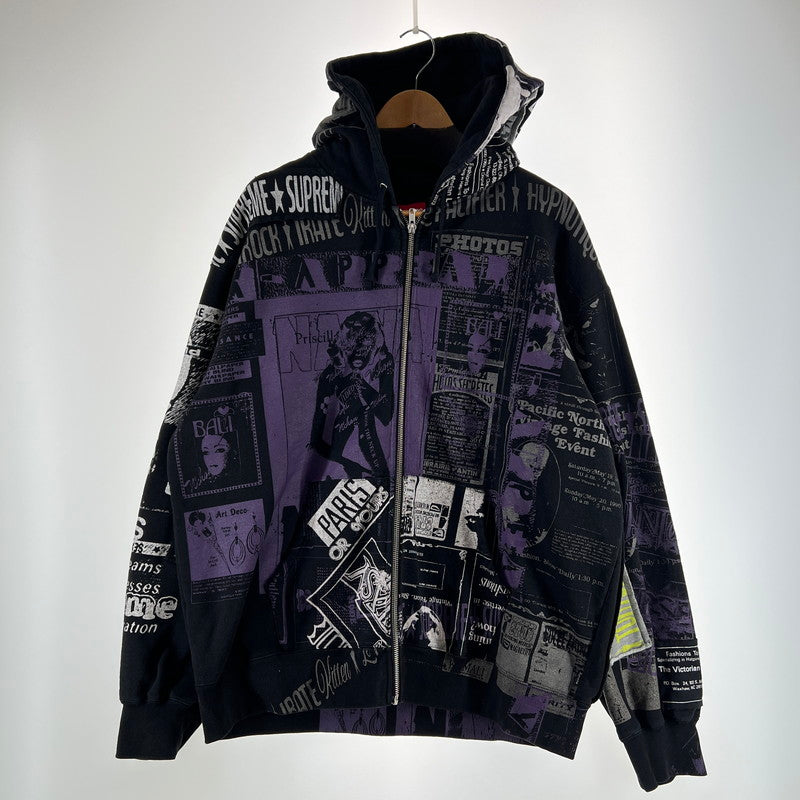【中古品】【メンズ】 SUPREME シュプリーム 24SS COLLAGE ZIP UP HOODED SWEATSHIRT コラージュ ジップ アップ フーデッド スウェットシャツ 149-261015-ny-07-fuzh サイズ：XL カラー：総柄 万代Net店