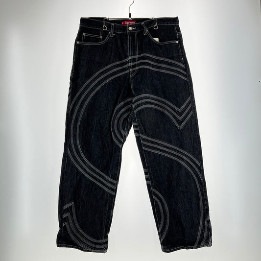 【中古品】【メンズ】 SUPREME シュプリーム 25SS S LOGO RIGID BAGGY JEAN ロゴ リジッド バギー ジーンズ 149-261015-ny-08-fuzh サイズ：34 カラー：ブラック 万代Net店