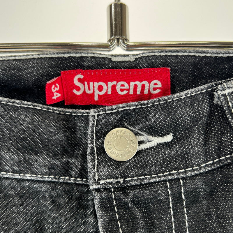 【中古品】【メンズ】 SUPREME シュプリーム 25SS S LOGO RIGID BAGGY JEAN ロゴ リジッド バギー ジーンズ 149-261015-ny-08-fuzh サイズ：34 カラー：ブラック 万代Net店