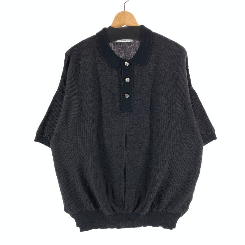 【中古品】【メンズ】 YASHIKI ヤシキ YSK-25SS-KN11 UMIIRO KNIT POLO ニットポロシャツ 半袖 古着 140-261017-gm-08-fuzh サイズ：2 カラー：ブラック 万代Net店