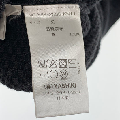 【中古品】【メンズ】 YASHIKI ヤシキ YSK-25SS-KN11 UMIIRO KNIT POLO ニットポロシャツ 半袖 古着 140-261017-gm-08-fuzh サイズ：2 カラー：ブラック 万代Net店