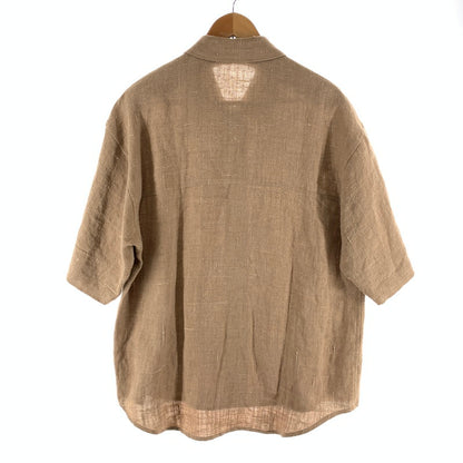 【現状渡し品】【メンズ】 AURALEE オーラリー LINEN SILK TWEED HALF SLEEVED SHIRT リネン シルク ツイード 半袖シャツ 古着 140-261017-gm-11-fuzh サイズ：4 カラー：ブラウン 万代Net店