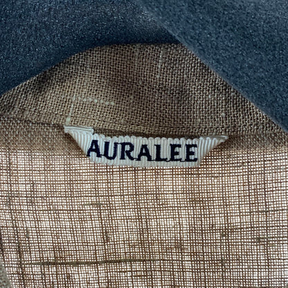 【現状渡し品】【メンズ】 AURALEE オーラリー LINEN SILK TWEED HALF SLEEVED SHIRT リネン シルク ツイード 半袖シャツ 古着 140-261017-gm-11-fuzh サイズ：4 カラー：ブラウン 万代Net店