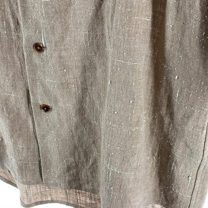 【現状渡し品】【メンズ】 AURALEE オーラリー LINEN SILK TWEED HALF SLEEVED SHIRT リネン シルク ツイード 半袖シャツ 古着 140-261017-gm-11-fuzh サイズ：4 カラー：ブラウン 万代Net店