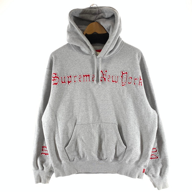 【中古品】【メンズ】 SUPREME シュプリーム CONTRAST CUTOUT HOODED SWEATSHIRT フーディー パーカー 古着 149-261017-gm-02-fuzh サイズ：M カラー：グレー 万代Net店