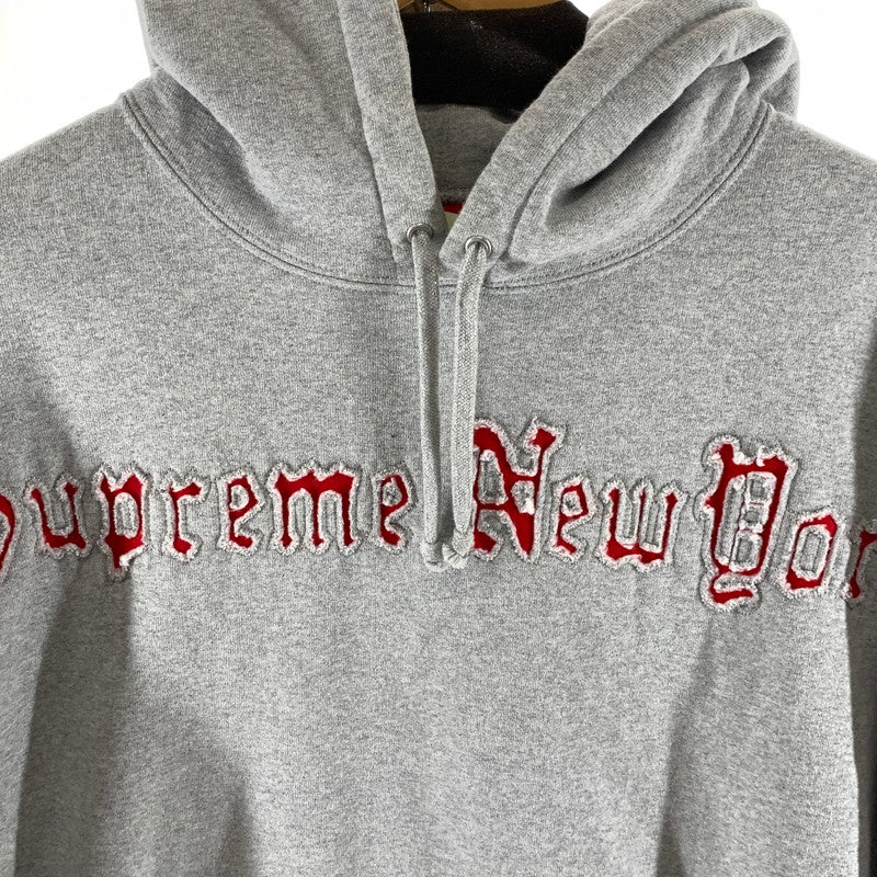 【中古品】【メンズ】 SUPREME シュプリーム CONTRAST CUTOUT HOODED SWEATSHIRT フーディー パーカー 古着 149-261017-gm-02-fuzh サイズ：M カラー：グレー 万代Net店