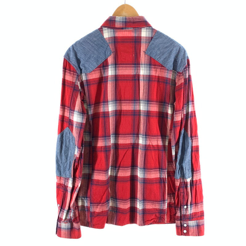 【中古品】【メンズ】 G-STAR RAW 311310014 LS SHIRT ジースターロー 長袖シャツ チェック 古着 141-261018-gm-04-fuzh サイズ：XL カラー：レッド 万代Net店