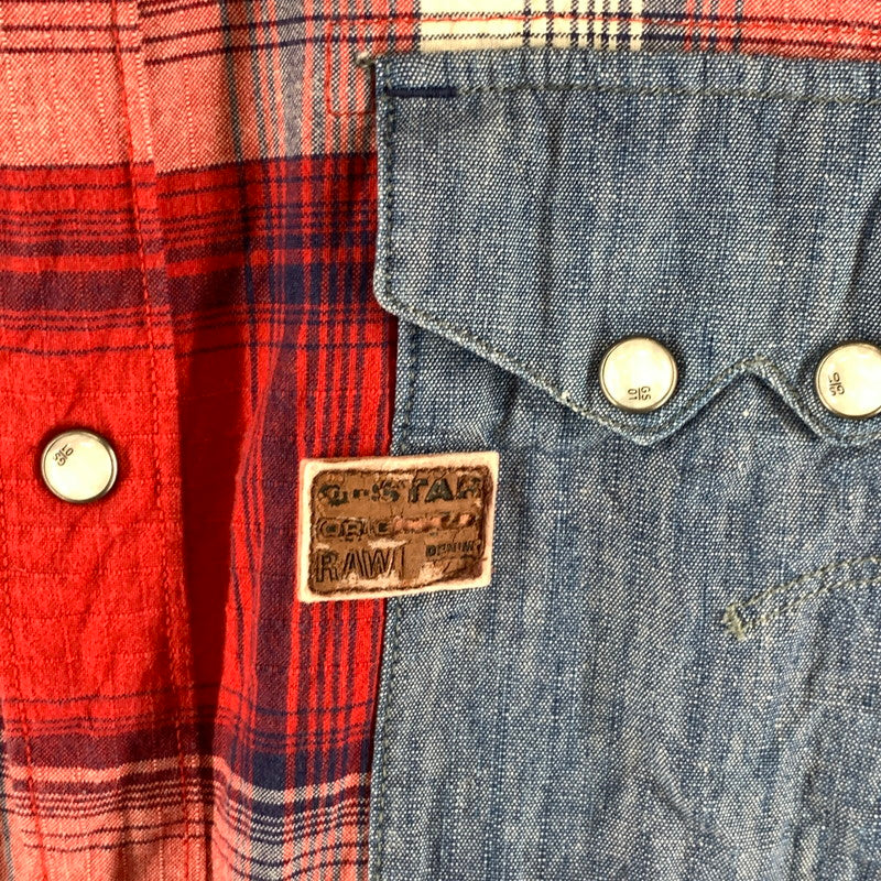 【中古品】【メンズ】 G-STAR RAW 311310014 LS SHIRT ジースターロー 長袖シャツ チェック 古着 141-261018-gm-04-fuzh サイズ：XL カラー：レッド 万代Net店