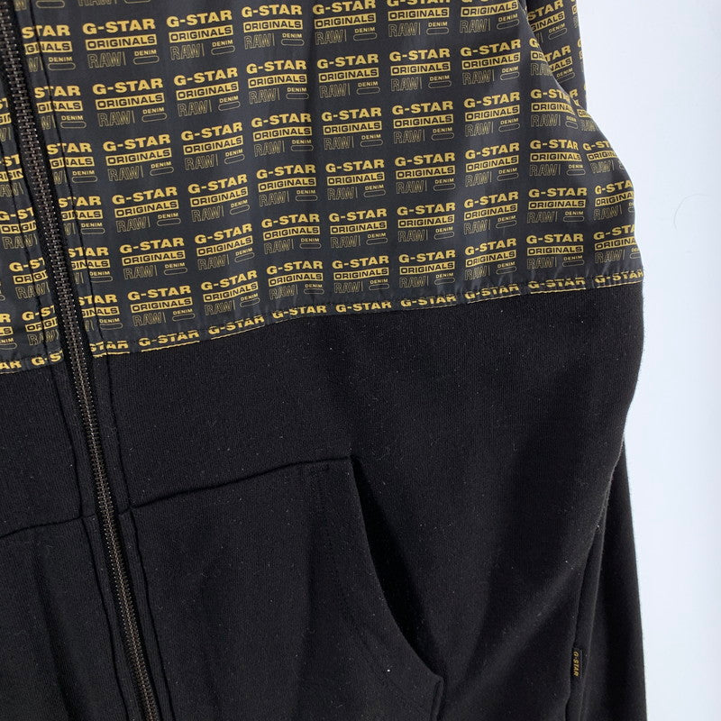 【中古品】【メンズ】 G-STAR RAW 1009508 ZIP HOODIE ジースターロー ジップアップフーディー パーカー 古着 141-261018-gm-05-fuzh サイズ：L カラー：ブラック 万代Net店