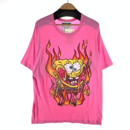 【中古品】【メンズ】 MOSCHINO モスキーノ 半袖Tシャツ カットソー 古着 141-261017-gm-12-fuzh サイズ：4 カラー：ピンク 万代Net店