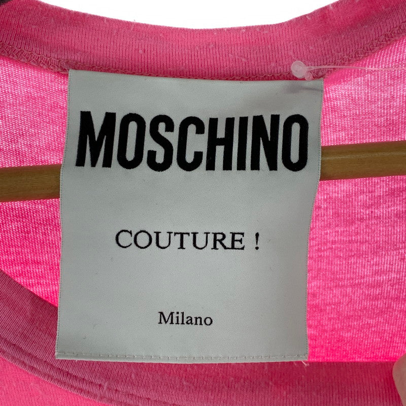 【中古品】【メンズ】 MOSCHINO モスキーノ 半袖Tシャツ カットソー 古着 141-261017-gm-12-fuzh サイズ：4 カラー：ピンク 万代Net店