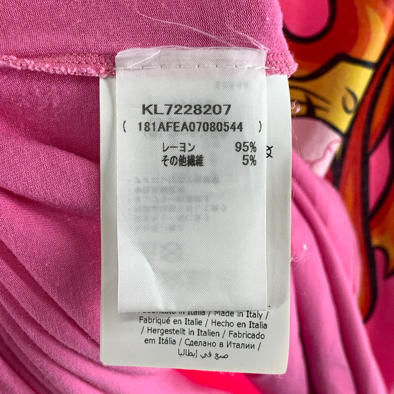 【中古品】【メンズ】 MOSCHINO モスキーノ 半袖Tシャツ カットソー 古着 141-261017-gm-12-fuzh サイズ：4 カラー：ピンク 万代Net店
