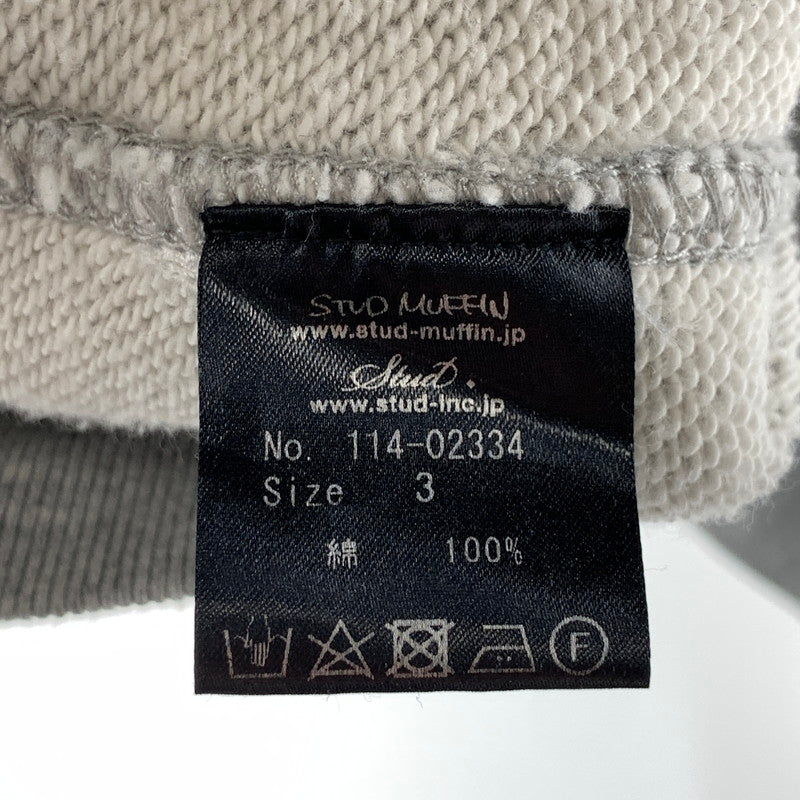 【中古品】【メンズ】 STUD MUFFIN 114-02334 PARKA スタッドマフィン パーカー ジップアップ 古着 142-261017-gm-03-fuzh サイズ：3 カラー：グレー 万代Net店