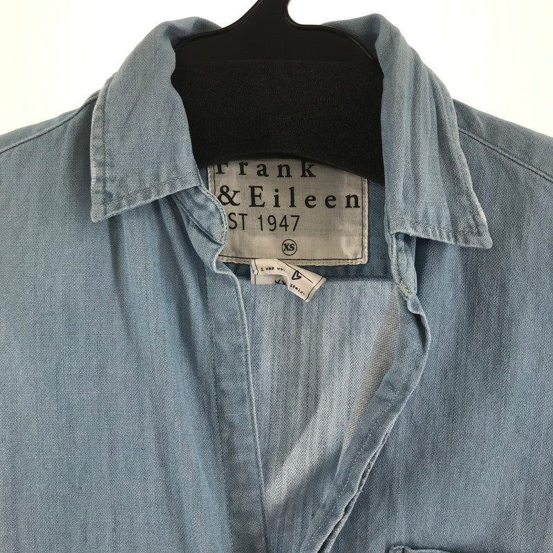 【中古品】【レディース】 FRANK＆EILEEN フランク＆アイリーン シャツ 長袖シャツ BLUE.WHITE ※使用感あり 170-261018-io-17-fuzh サイズ：XS カラー：ブルー.ホワイト 万代Net店
