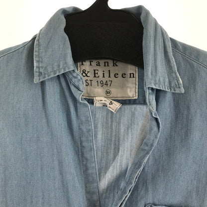 【中古品】【レディース】 FRANK＆EILEEN フランク＆アイリーン シャツ 長袖シャツ BLUE.WHITE ※使用感あり 170-261018-io-17-fuzh サイズ：XS カラー：ブルー.ホワイト 万代Net店