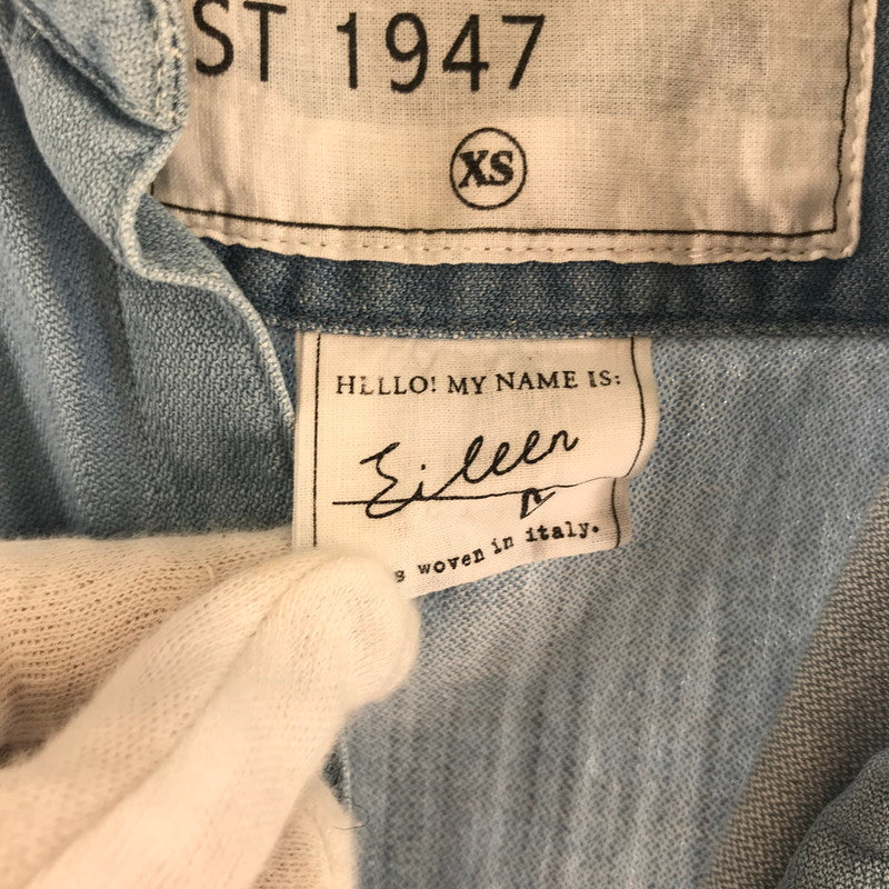 【中古品】【レディース】 FRANK＆EILEEN フランク＆アイリーン シャツ 長袖シャツ BLUE.WHITE ※使用感あり 170-261018-io-17-fuzh サイズ：XS カラー：ブルー.ホワイト 万代Net店
