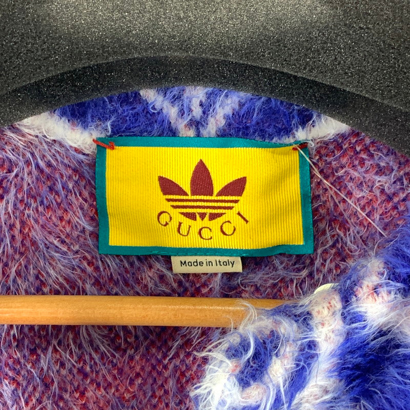 【中古品】【メンズ】 GUCCI グッチ×ADIDAS アディダス GG TREFOIL COAT トレフォイル コート 古着 152-261017-gm-16-fuzh サイズ：XS カラー：ブルー 万代Net店