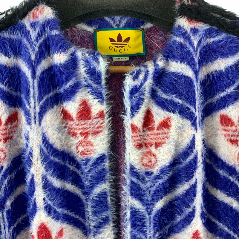 【中古品】【メンズ】 GUCCI グッチ×ADIDAS アディダス GG TREFOIL COAT トレフォイル コート 古着 152-261017-gm-16-fuzh サイズ：XS カラー：ブルー 万代Net店